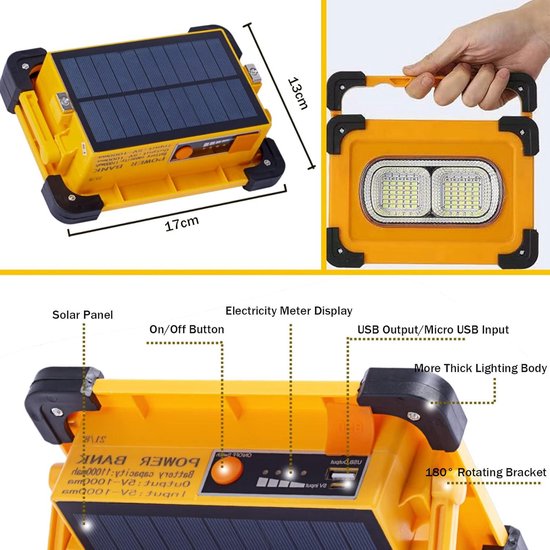 OHAYORI 80W Projecteur LED Rechargeable, 4 Modes Lampe de OHAYORI 80W Projecteur LED Rechargeable, 4 Modes Lampe de