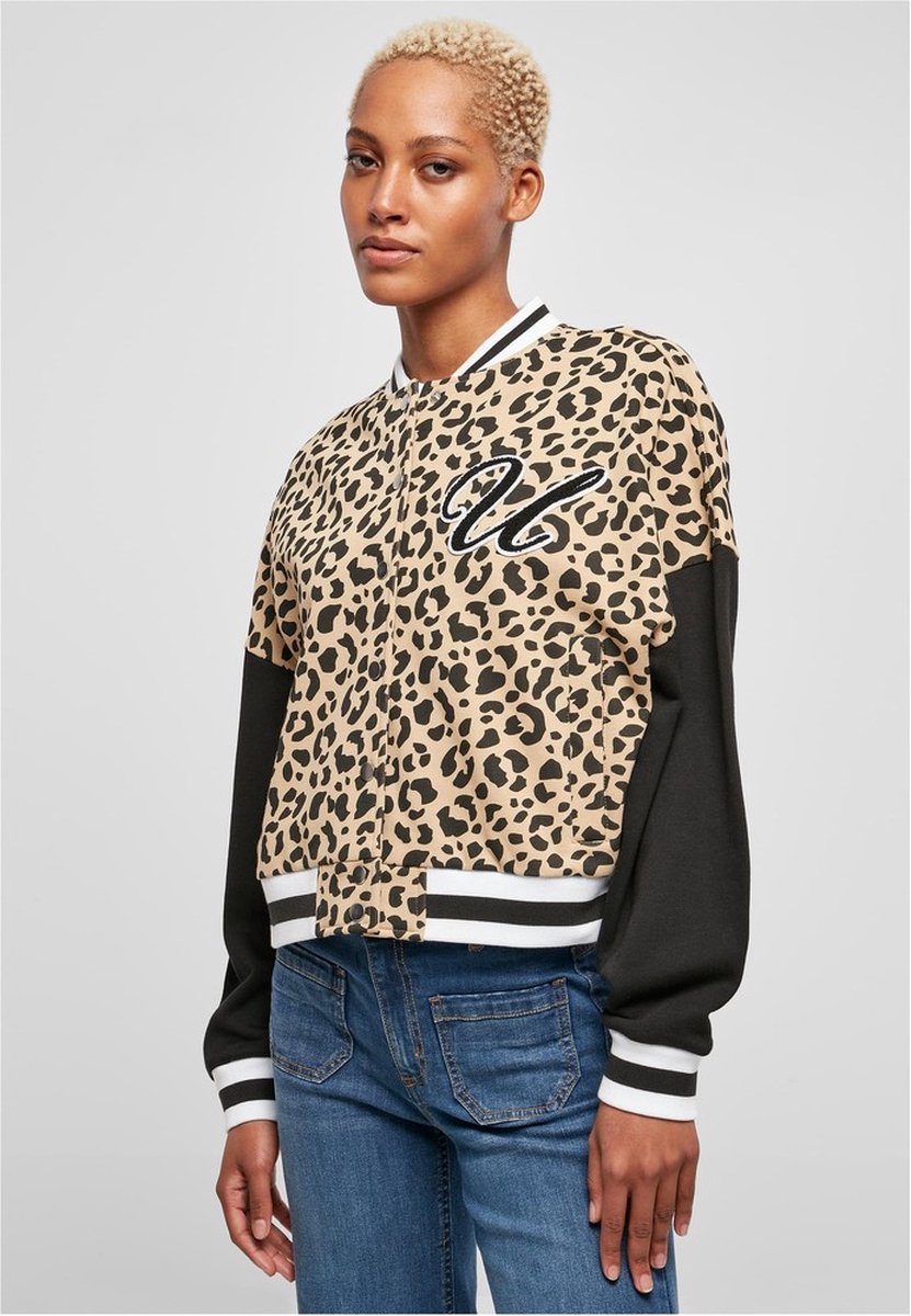 Urban Classics AOP Oversized Sweat College jacket L Zwart