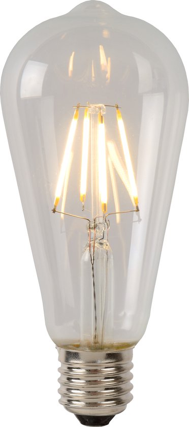 Lampe à filament LED transparente ST64 Class B, douille E27, lumière blanc chaud.