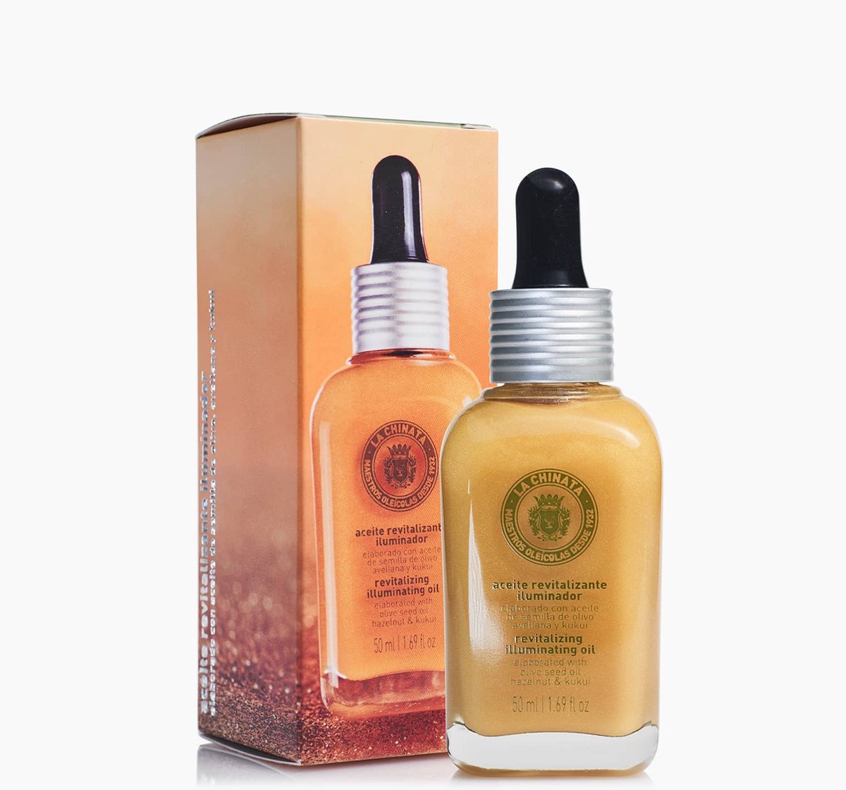LaChinata Revitaliserende en verlichtende dag olie voor gezicht - rozenbottel, olijfolie, kukui olie 50ml