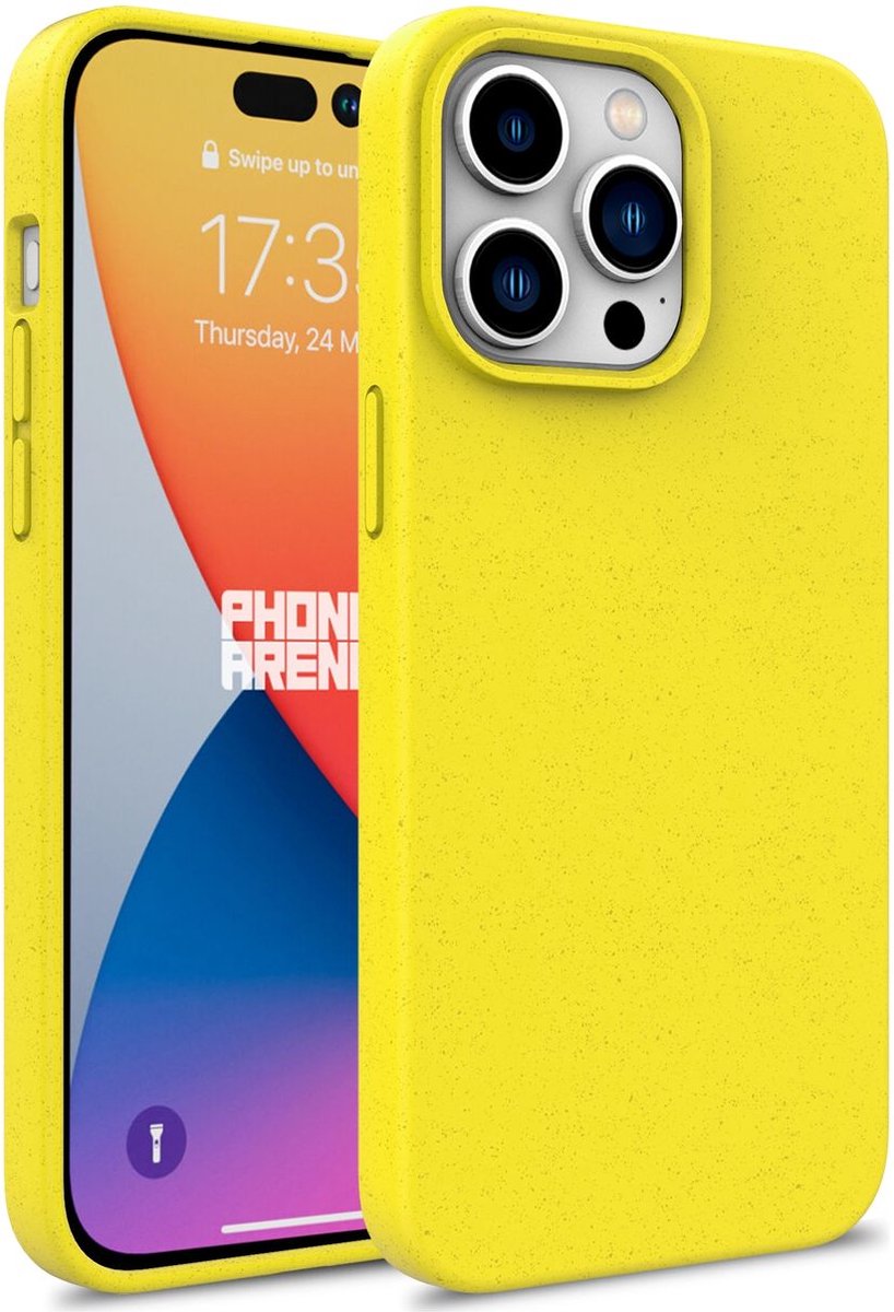 Mobigear Hoesje geschikt voor Apple iPhone 16 Pro Telefoonhoesje Eco Friendly | Mobigear Bio Backcover | iPhone 16 Pro Case | Back Cover - Geel