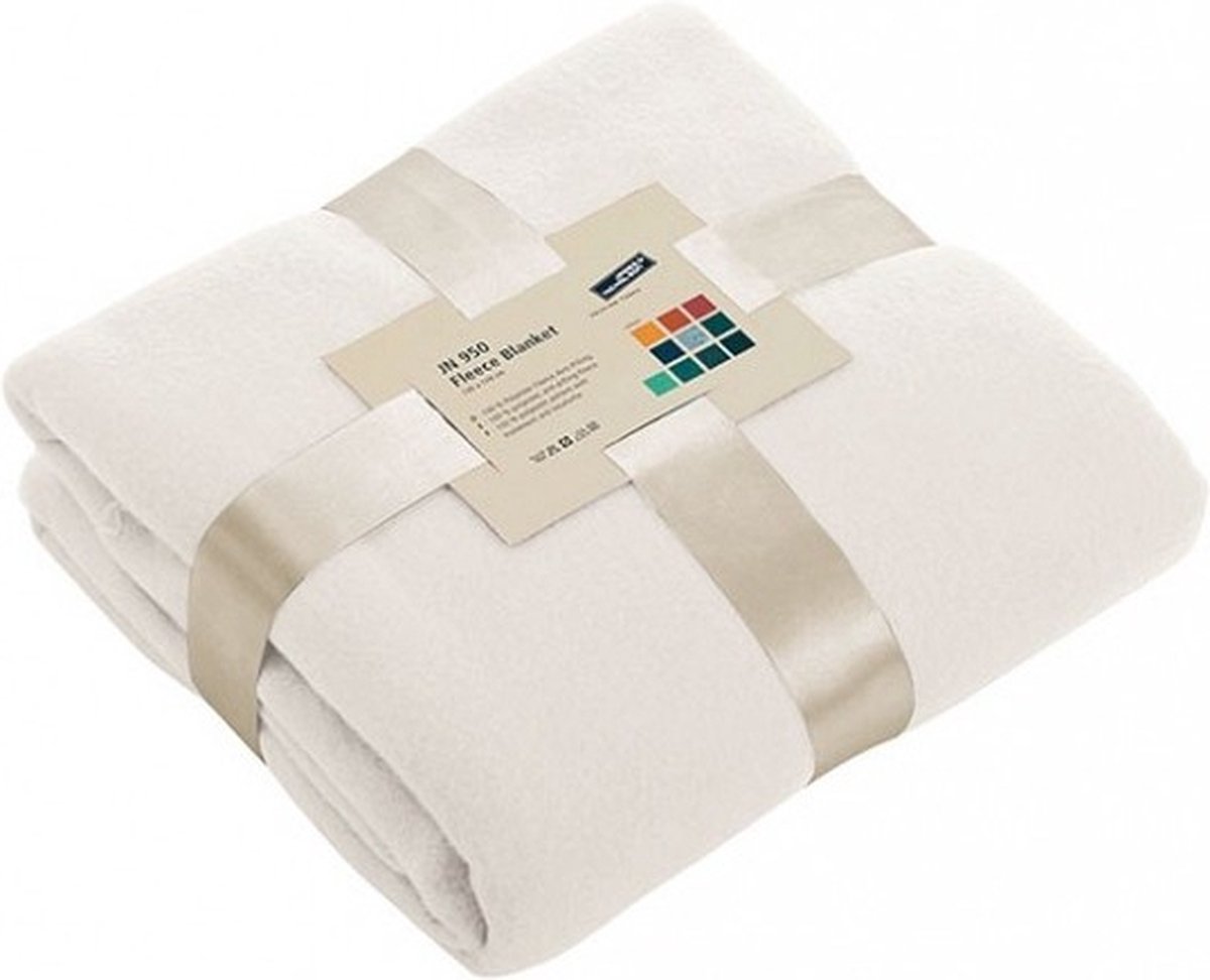 James & Nicholson Fleece bankdeken/plaid - offwhite - 130 x 170 cm - 240 grams - pluisvrij - wasbaar