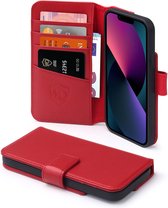 iPhone 13 Hoesje - Luxe MobyDefend Wallet Bookcase - Rood - GSM Hoesje - Telefoonhoesje Geschikt Voor: iPhone 13
