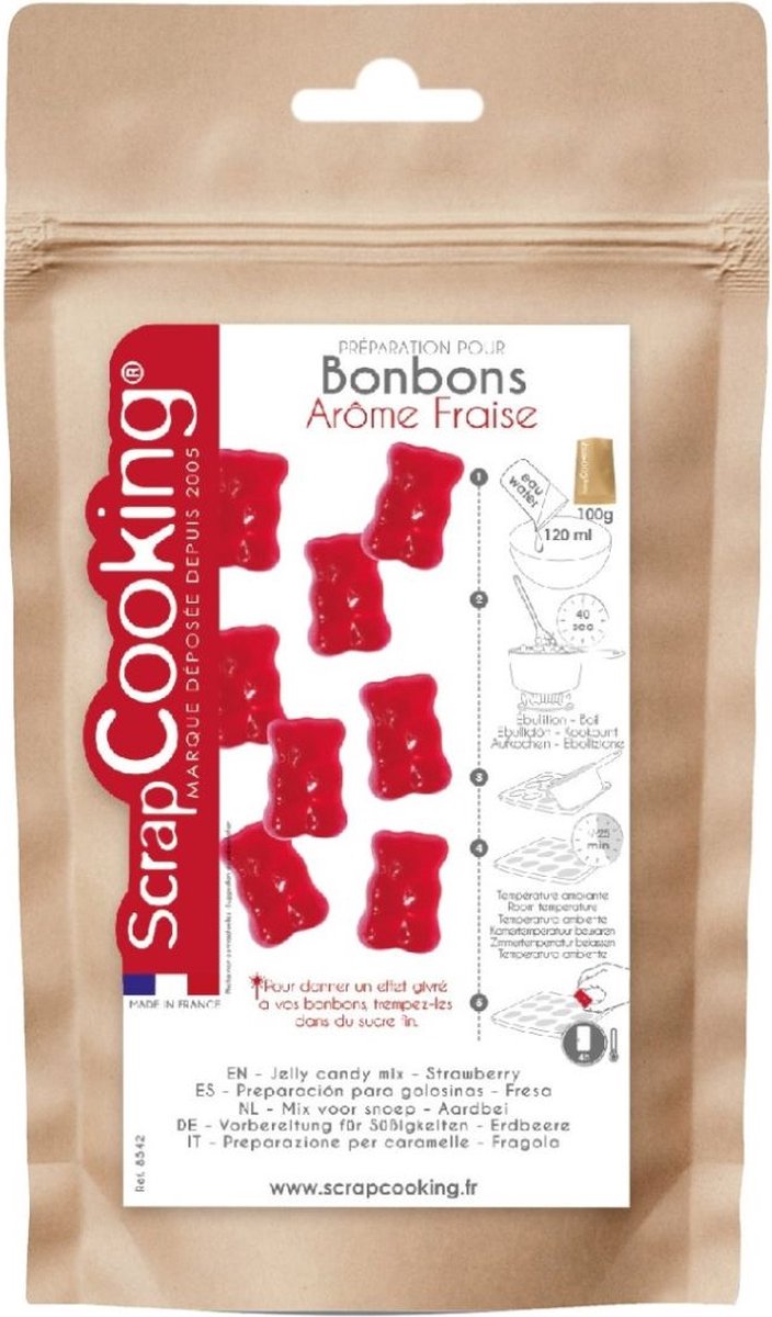 ScrapCooking Mix voor Snoep Fruitgum Aardbei 100g