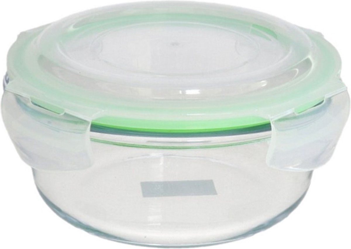 Bewaarbakje/vershoudbakje rond met deksel 1750 ml ovenbestendig glas - Ovenschaal met deksel
