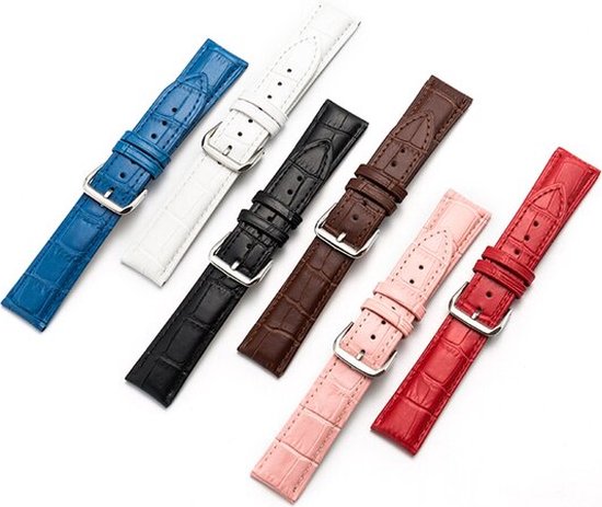 By Qubix - 22 mm - Convient pour Garmin Venu 2 / Convient pour Garmin Venu 3 - Bracelet en cuir de crocodile - Zwart - Convient pour bracelet Garmin