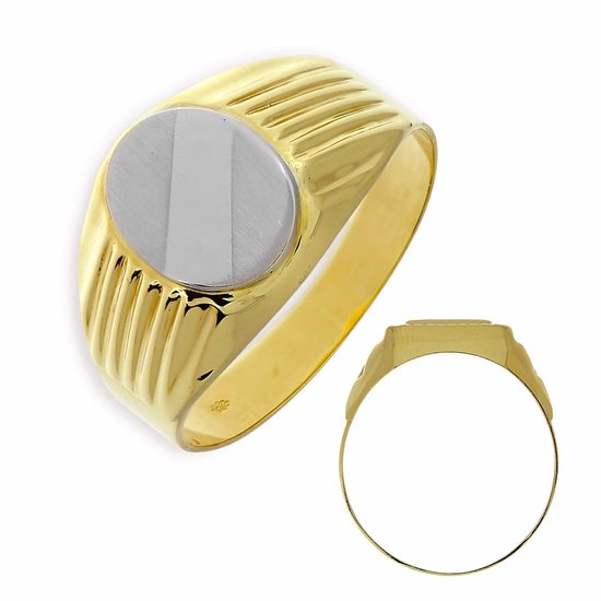 Christian Bauer geelgouden heren ring met witgouden binnenkant