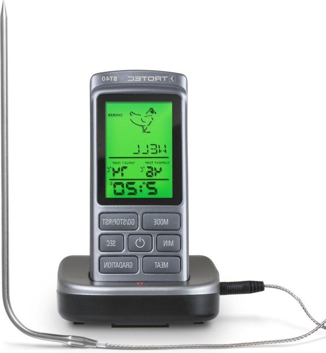 Oventhermometer draadloos tot 250°C voor BBQ - BT40