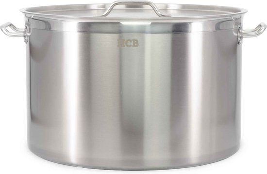 HCB® - Professionele Kookpan - Inductie - Gas - Electrisch - 113 liter - Grote RVS / INOX pan - Soeppan - Horeca pannen - 5457