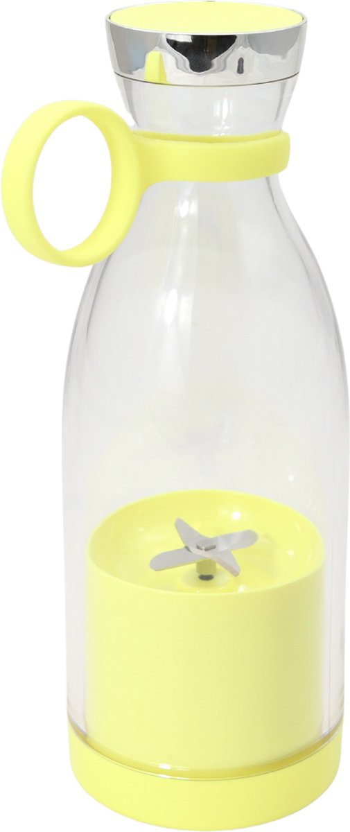 Gele Draadloze Blender To Go - Smoothie maker voor onderweg! - Draagbare mini blender geel - Mixer voor smoothies - Draadloos opladen mogelijk! - Handmixer voor gezonde drankjes van Merkloos — afbeelding 2