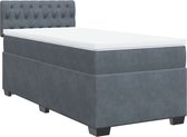 vidaXL - Sommier tapissier - avec - matelas - velours - gris foncé - 80x200 - cm