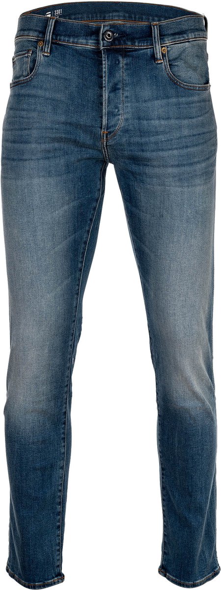G-star Jeans 3301 slim fit vintage medium aged Blauw