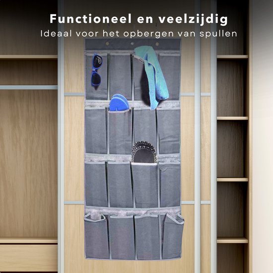 Hangende Deur Schoenenkast - Deur Organizer voor Kleding en Smalle Voorwerpen - Schoenenzak - Deurhanger - Opbergzak - 16 vakken - 45x112cm