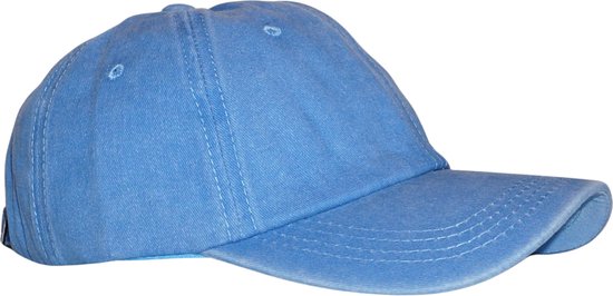 Foto: Jeans cap unisex baseball cap denim 100 katoen verstelbare riemsluiting kobalt blauw