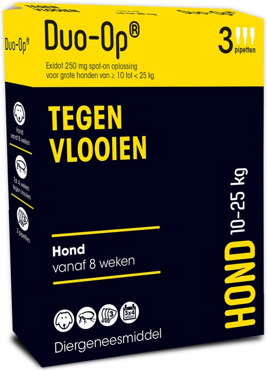 Duo-op Anti Vlooiendruppels Hond 10 - 25 kg - 3 pipetten