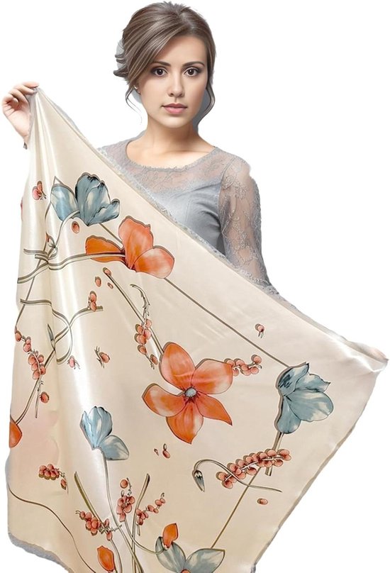 Gradiënt Zijden Sjaal Zomer Hoofddoek Foulard Band... – Vicedeal