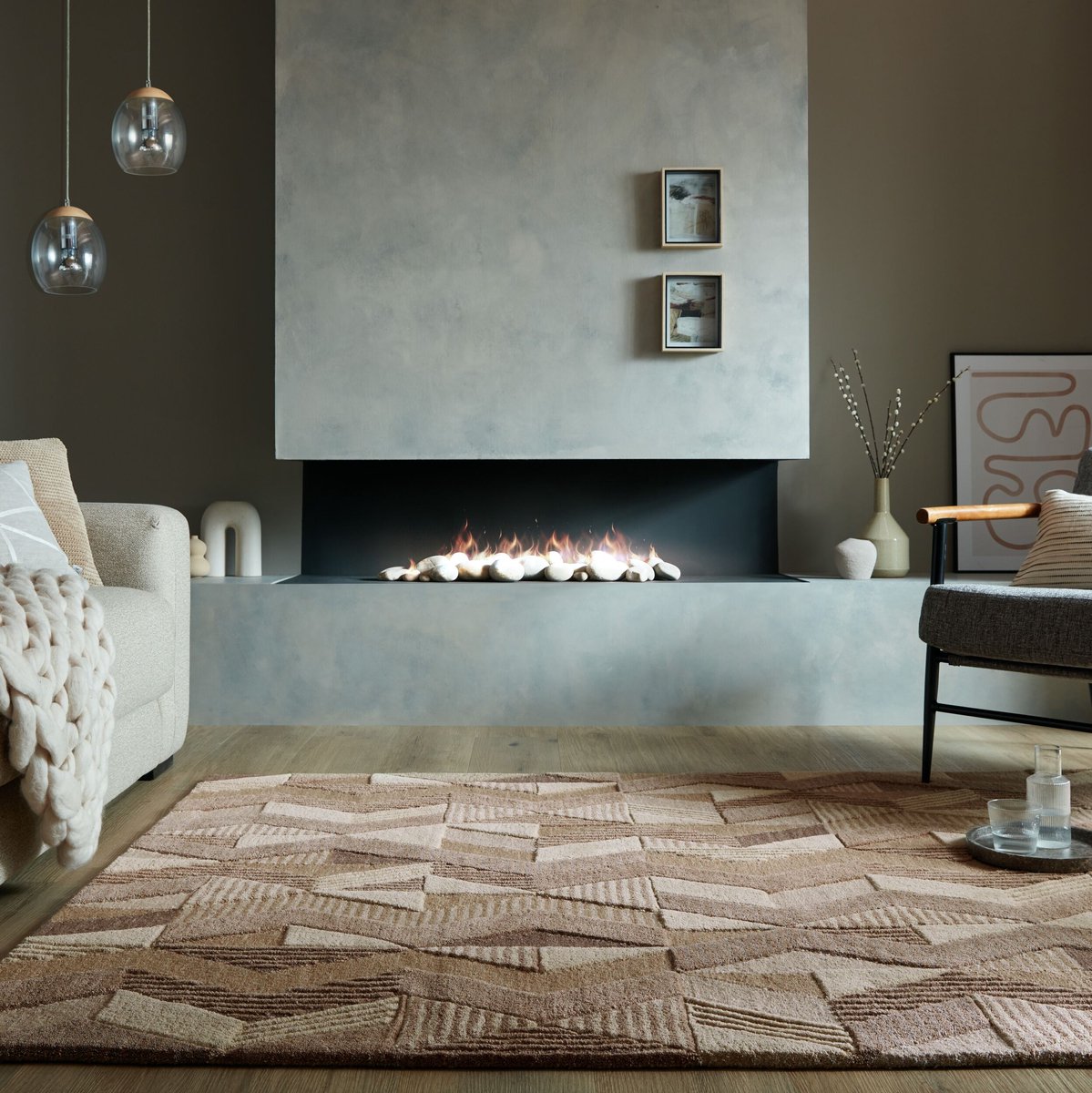 Flycarpets Laagpolig vloerkleed Asher - Naturel / Bruin 160 x 230 cm