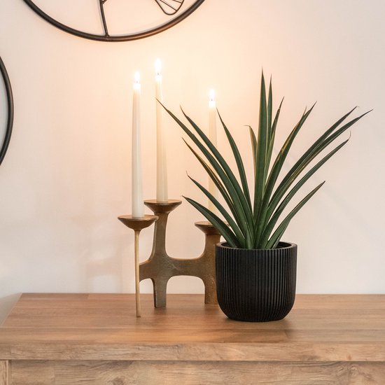 Atmooz - Bougeoir Amour S/3 - Messing Antique - Pour 3 bougies - 27x11x20 cm - Décoration de Table Elégante