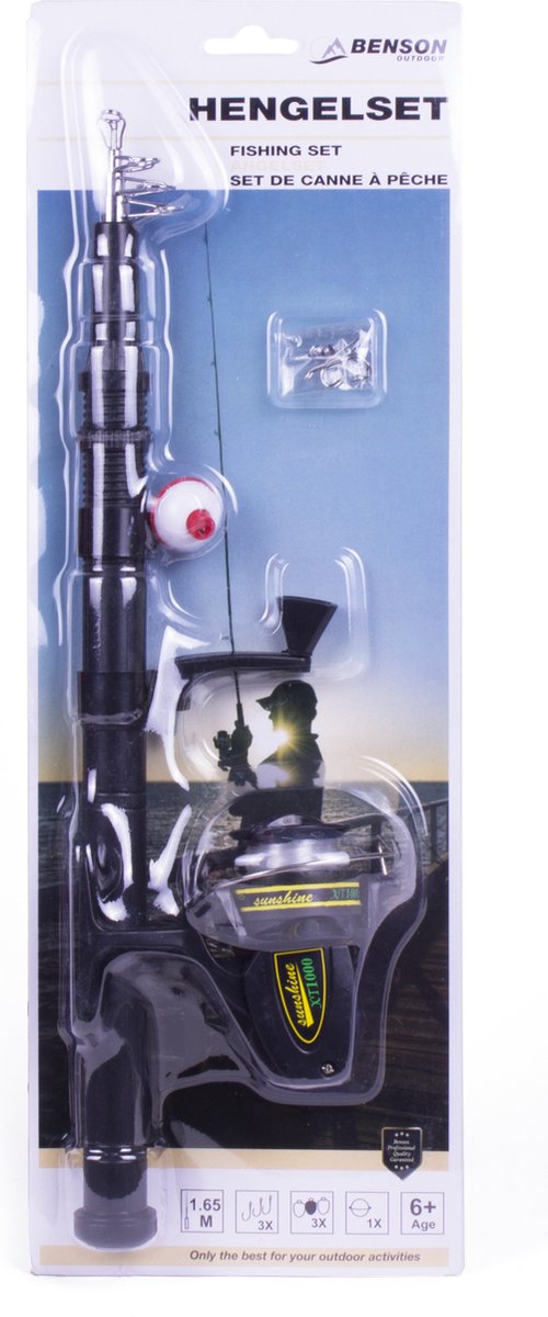 Benson Vishengel set - 2x stuks - 165 cm - telescopische werphengel - met accessoires - hengel van Merkloos — afbeelding 5