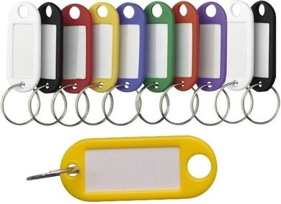 Benson Sleutellabels - gekleurd - 20x stuks - sleutelhangers - labels