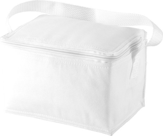 4x Witte mini koeltassen 20 cm voor 6/sixpack blikjes - 3,5 liter - Compacte koelbox/koeltas - Lunchtrommel/lunchtas - Kleine blikjeskoelers van Benson — afbeelding 2