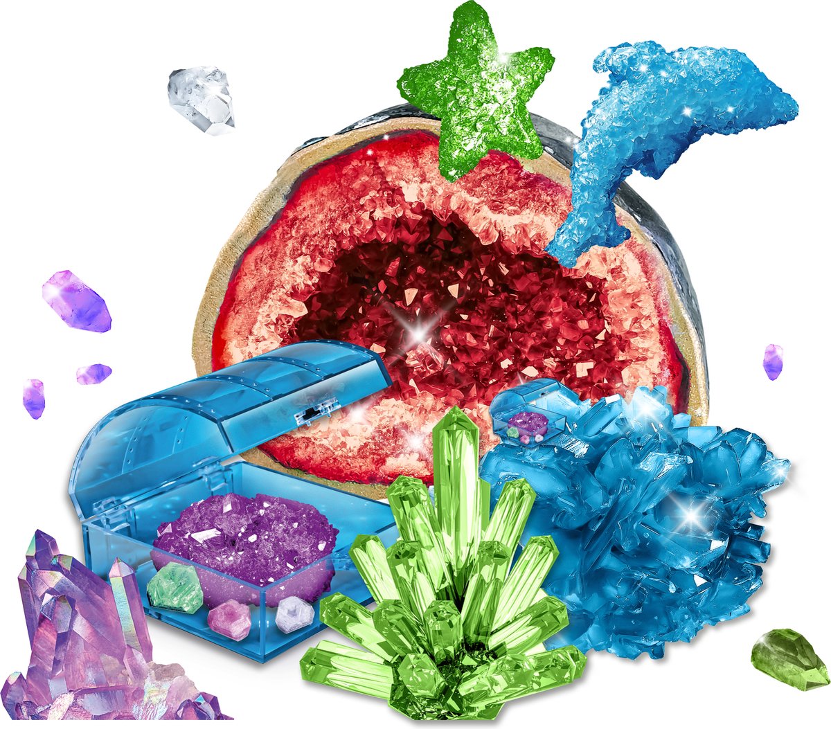 KOSMOS Crystal Growing - Experimenteerset - Kweek Je Eigen Gekleurde Kristallen - Maak Kristalgrotten en Kristalfiguren - Complete Scheikundeset - STEM Speelgoed - Vanaf 10 Jaar — afbeelding 5