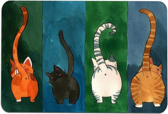Welkom Entree Deurmatten Cartoon Kat Deurmat Antislip