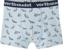 Lichtblauwe jongensboxershort met een all-over print van haaien.