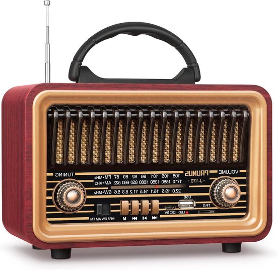 Foto: Noodradio radio voor nood vintage radio j 170 am fm sw draagbare oplaadbare radio met 1800mah batterij bluetooth radio met krachtig stereogeluid usb tf tws ondersteuning