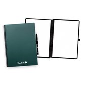 Bambook Carnet effaçable coloré - Vert foncé (Forêt) - A4 - Pages pointillées - Carnet tableau blanc durable et réutilisable - Avec 1 marqueur offert