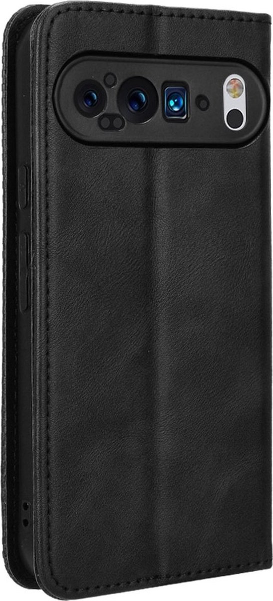 Mobigear Telefoonhoesje geschikt voor Google Pixel 9 Pro Hoesje | Mobigear Sensation Bookcase Portemonnee | Pasjeshouder voor 3 Pasjes | Telefoonhoesje voor Pinpas / OV Kaart / Rijbewijs - Zwart
