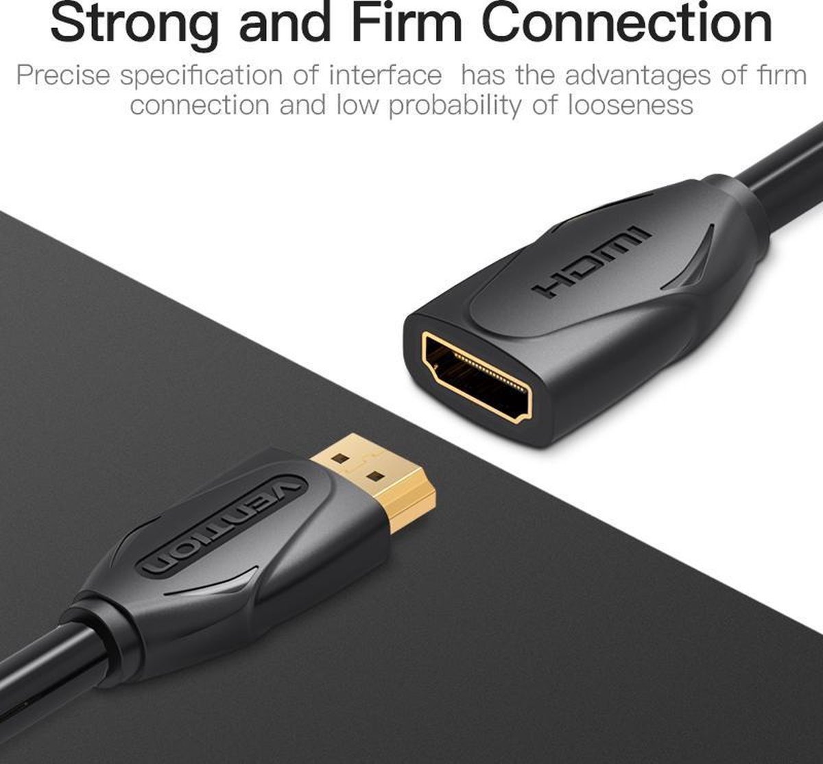 Vention HDMI 2.0 verlengkabel 1 Meter - 4K Ultra HD, 1080P Full HD en 3D