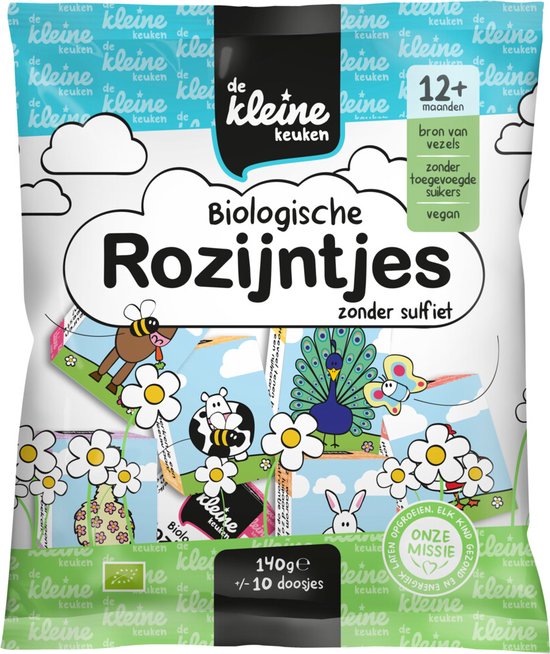 de Kleine Keuken Bio Rozijntjes - 3 x 140 gr - Voordeelverpakking van Merkloos — afbeelding 5