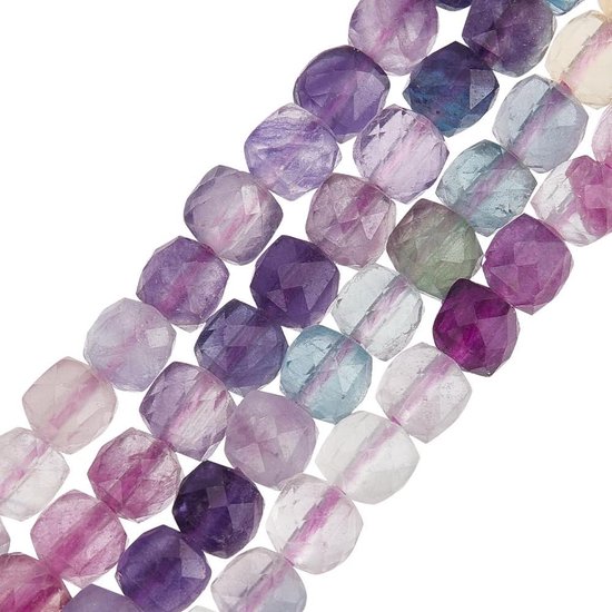 96Pcs 4mm Facet Natuurlijke Fluoriet Kralen