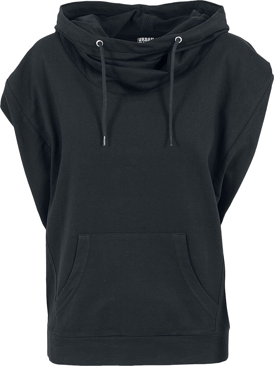 Urban Classics Sleeveless Terry High Collar Hoodie Dames T-shirt M Zwart