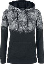 Sweat à capuche noir Rock Rebel by EMP avec imprimé tête de mort - Femme - M