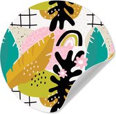 WallCircle® - Cercle de papier peint 100x100 cm - Stickers muraux Feuille - Jungle - Motifs - Cercle mural - Accessoires chambre enfant - Décoration chambre bébé - Cercle mural autocollant