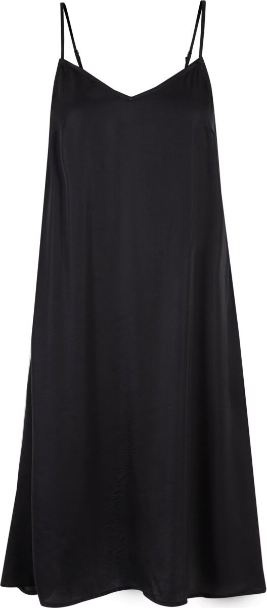Urban Classics Ladies Viscose Satin Slip Dress Medium-lengte jurk M Zwart