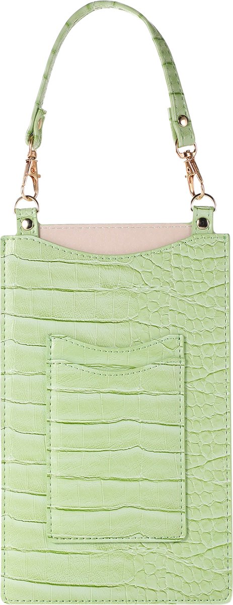 Stravo Kleine Telefoontas Mobiele Telefoon Portemonnee Portemonnee met Creditcardvakken voor Vrouwen - Stone 3# - Groen - Meisjes Mini Handtas Steen Getextureerde Leren Telefoontas voor iPhone/Samsung/Huawei/Google/etc Telefoon binnen 7 Inch