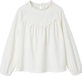Vertbaudet Tee-shirt blouse détail en broderie anglaise fille manches longues