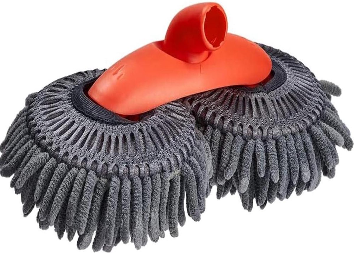 Autowasborstel met telescoopsteel 135 cm - chenille-microvezel auto reinigingsborstel voor auto camper vrachtwagen venster - multifunctioneel (Y-chenille reservekop) Telescopische wasborstel