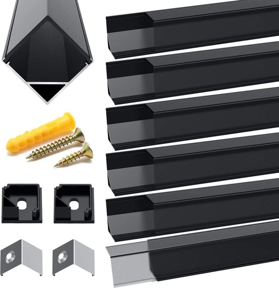 Chesbung LED Aluminium Profil, 6X1m LED Aluminium Leisten U-Form, LED