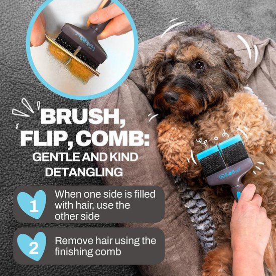 Hondenborstel Voor Doodle- En Poedelharen – Lange Pennen, 7-inch Antislip Handgreep, Perfect Voor Middellang En Langharig Haar, Met Gratis Kam