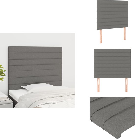 vidaXL Hoofdborden 2 st 100x7x78/88 cm fluweel donkergrijs