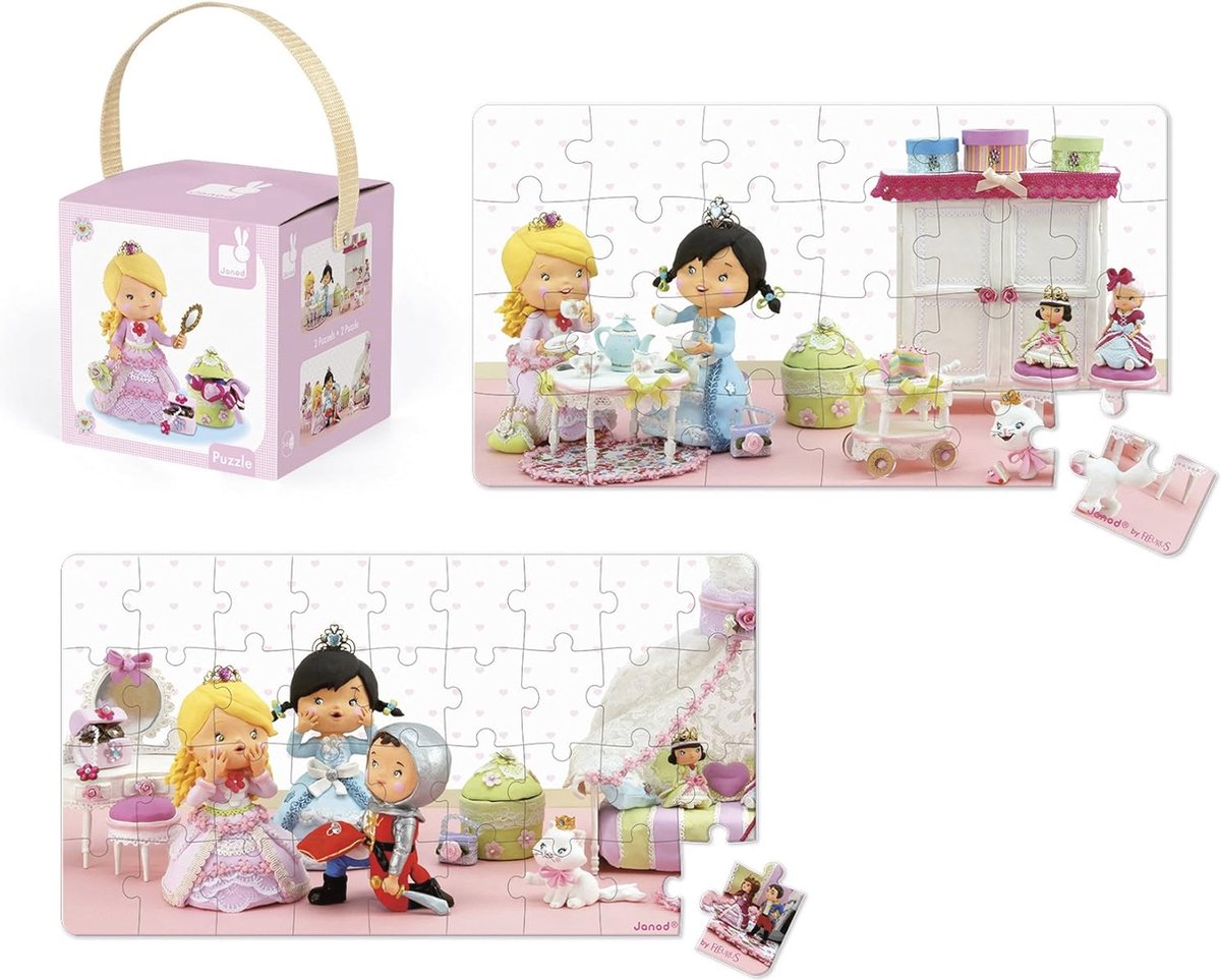 Puzzel Roze Prinses - Twee Motieven in Doos