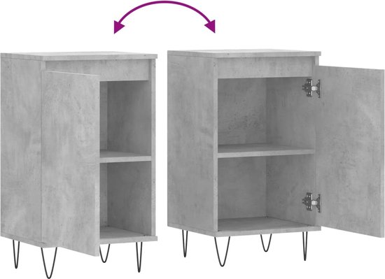 vidaXL Buffet - Commodes - Armoire - Armoire murale - Buffet 40x35x70 cm Bois d'ingénierie Béton Gris