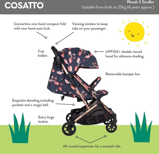 Pushchair Lightweight Stroller From Birth to 25kg Easy Fold