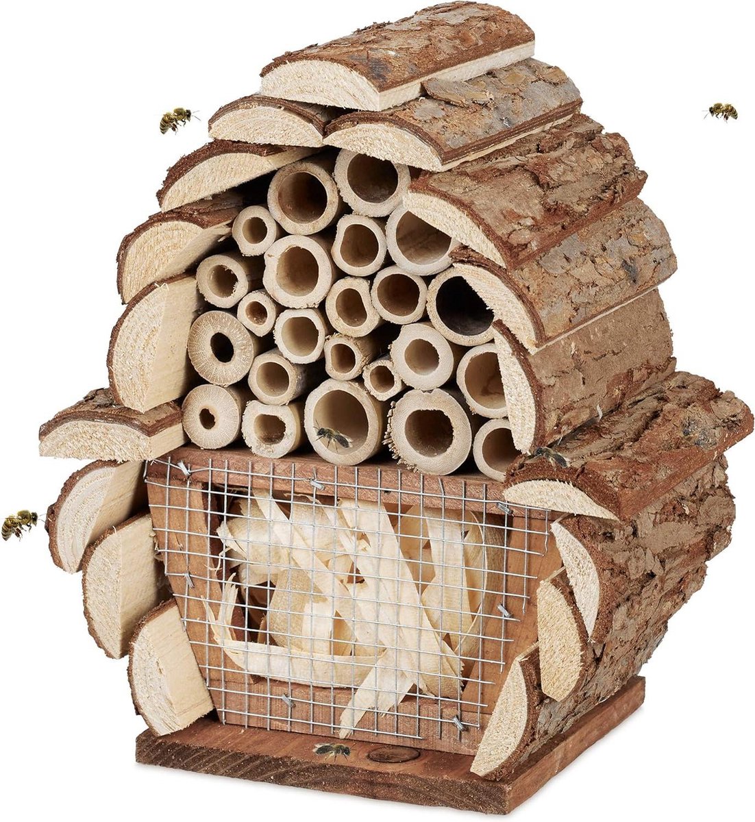 Insectenhotel bijen tuin-balkon klein HBD 205x175x11 cm natuur