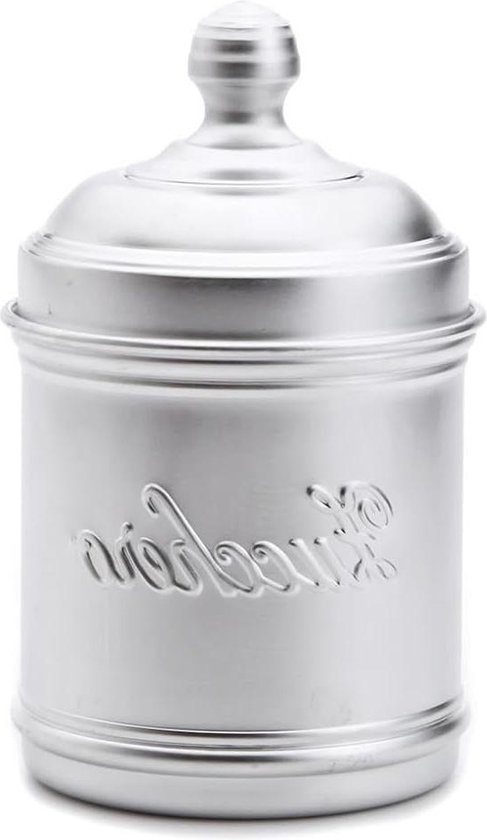Zeller Barattolo In Metallo Decorativo "Tea" - Crema E Antracite - 11,3x16,5 Cm