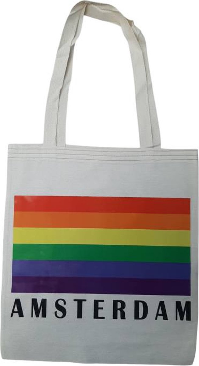 Canvas-tas Regenboog Amsterdam - katoenen tas - schoudertas dames - tassen dames - schoudertassen